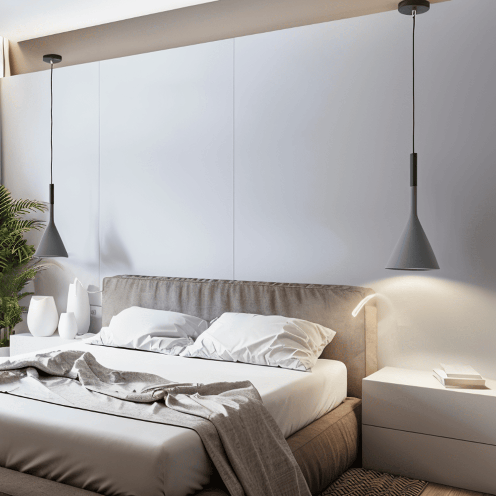 Lampe suspendue minimaliste, style scandinave, idéale pour la déco de maison.