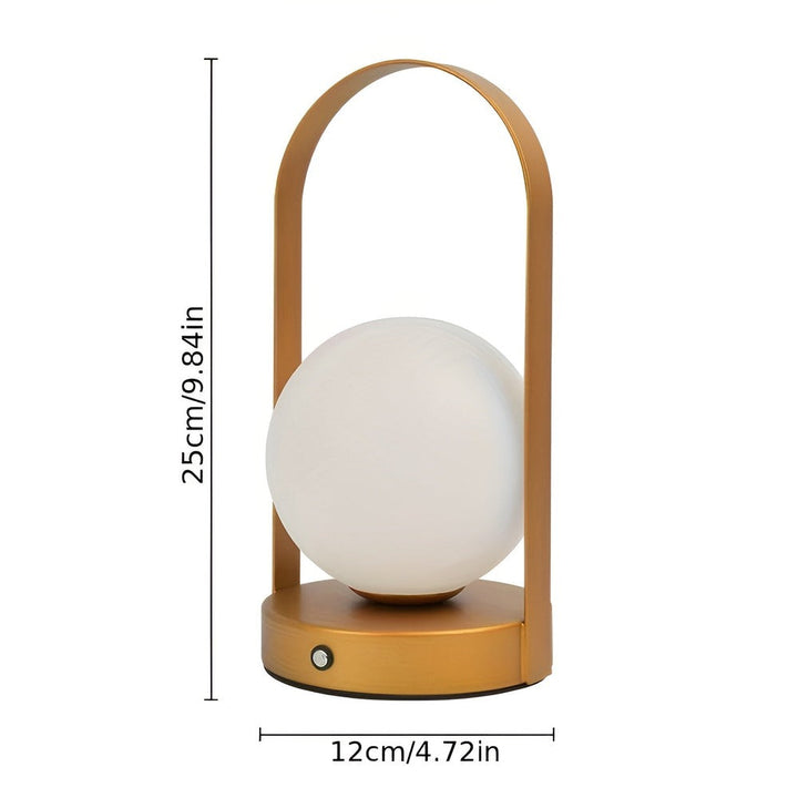 Lampe de table moderne sans fil avec globe LED, éclairage dimmable, rechargeable. Parfaite pour votre intérieur.