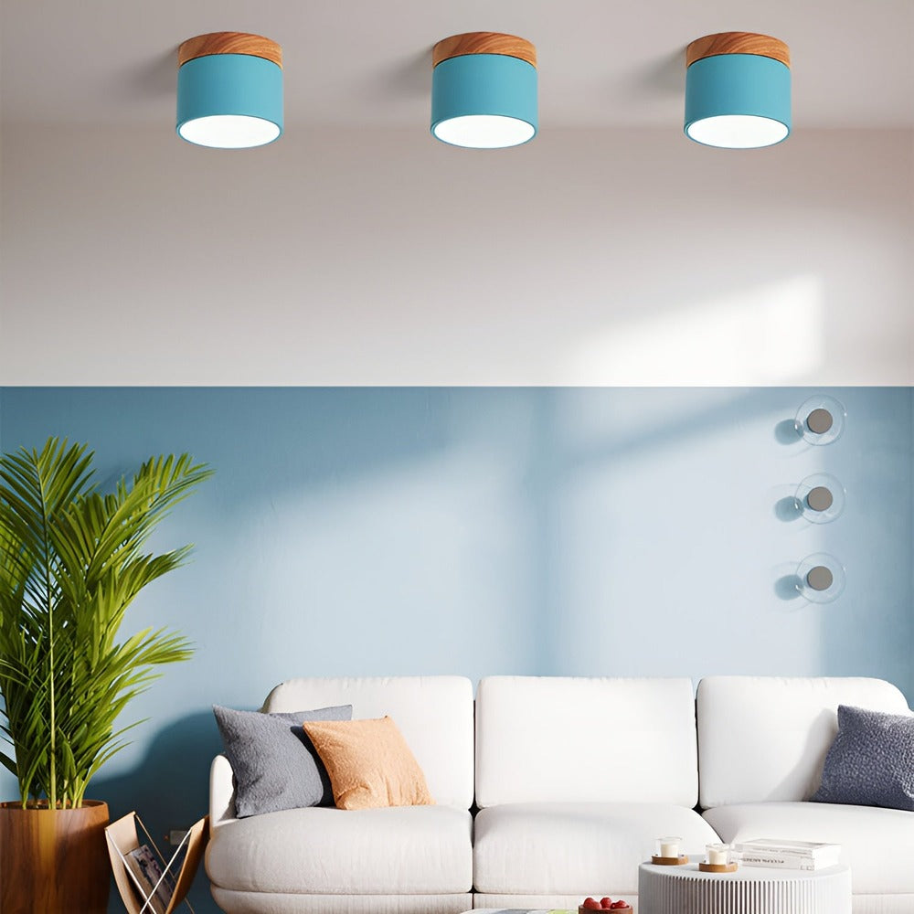 Luminaire cylindrique LED PastelGlow, éclairage intérieur mural, design épuré et lumière pastel.