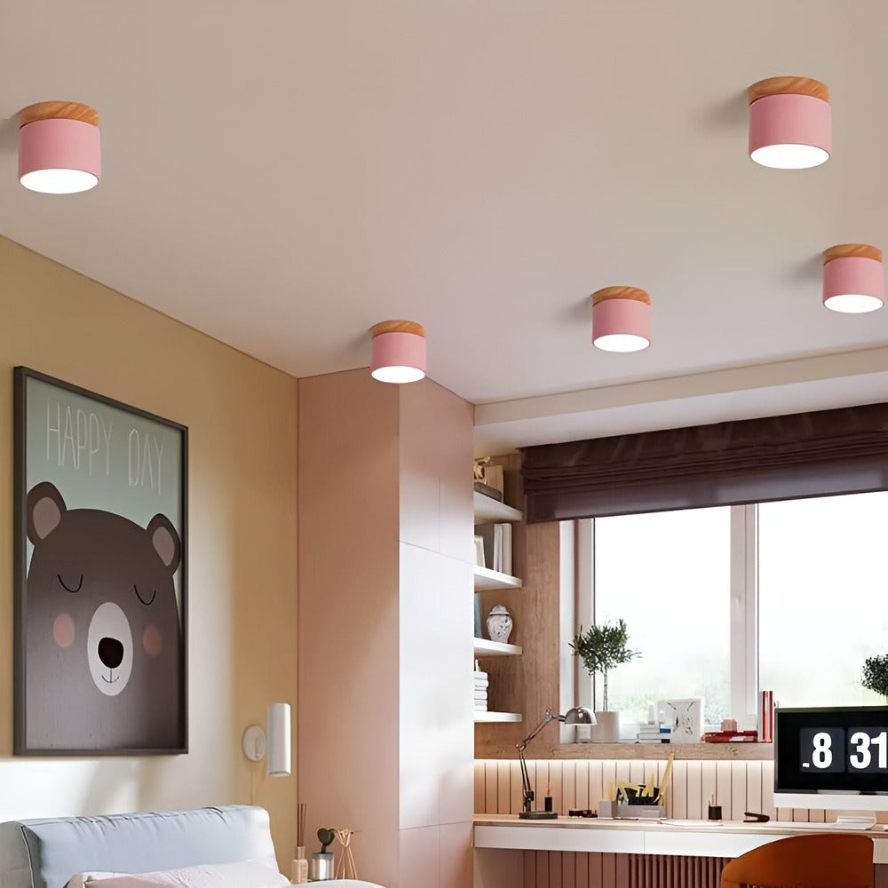 Luminaire cylindrique LED PastelGlow, idéal pour une lumière d'ambiance murale et décoration design.