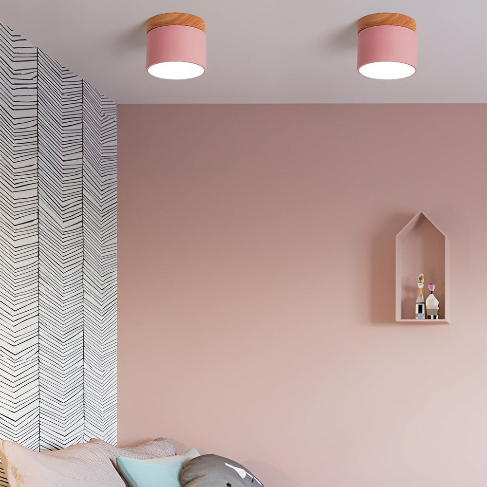 Luminaire LED cylindrique PastelGlow, éclairage mural intérieur, design contemporain et élégant.