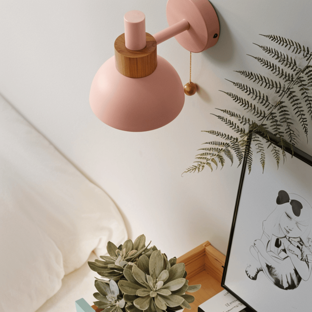 Applique murale décorative pastel, luminaire moderne pour chambre à coucher, interrupteur à cordon.