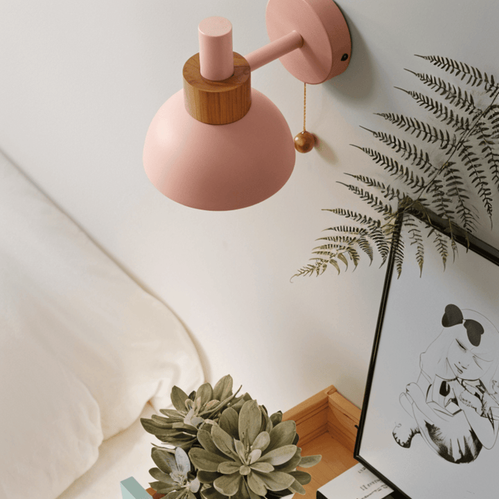 Applique murale décorative pastel, luminaire moderne pour chambre à coucher, interrupteur à cordon.