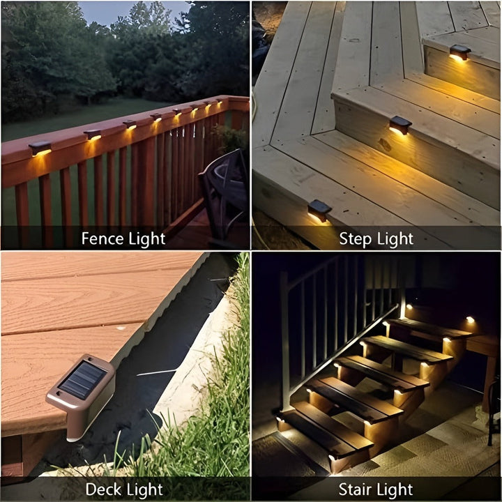 Lampe solaire murale LED étanche, sans fil, pour éclairer les escaliers et chemins de jardin.