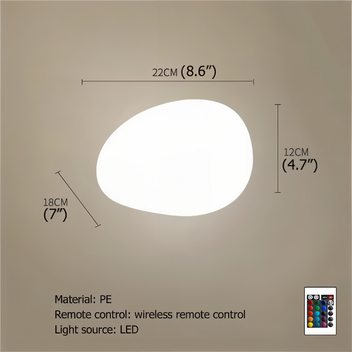 Luminaire jardin solaire LED effet pierre, facile à installer et résistant.