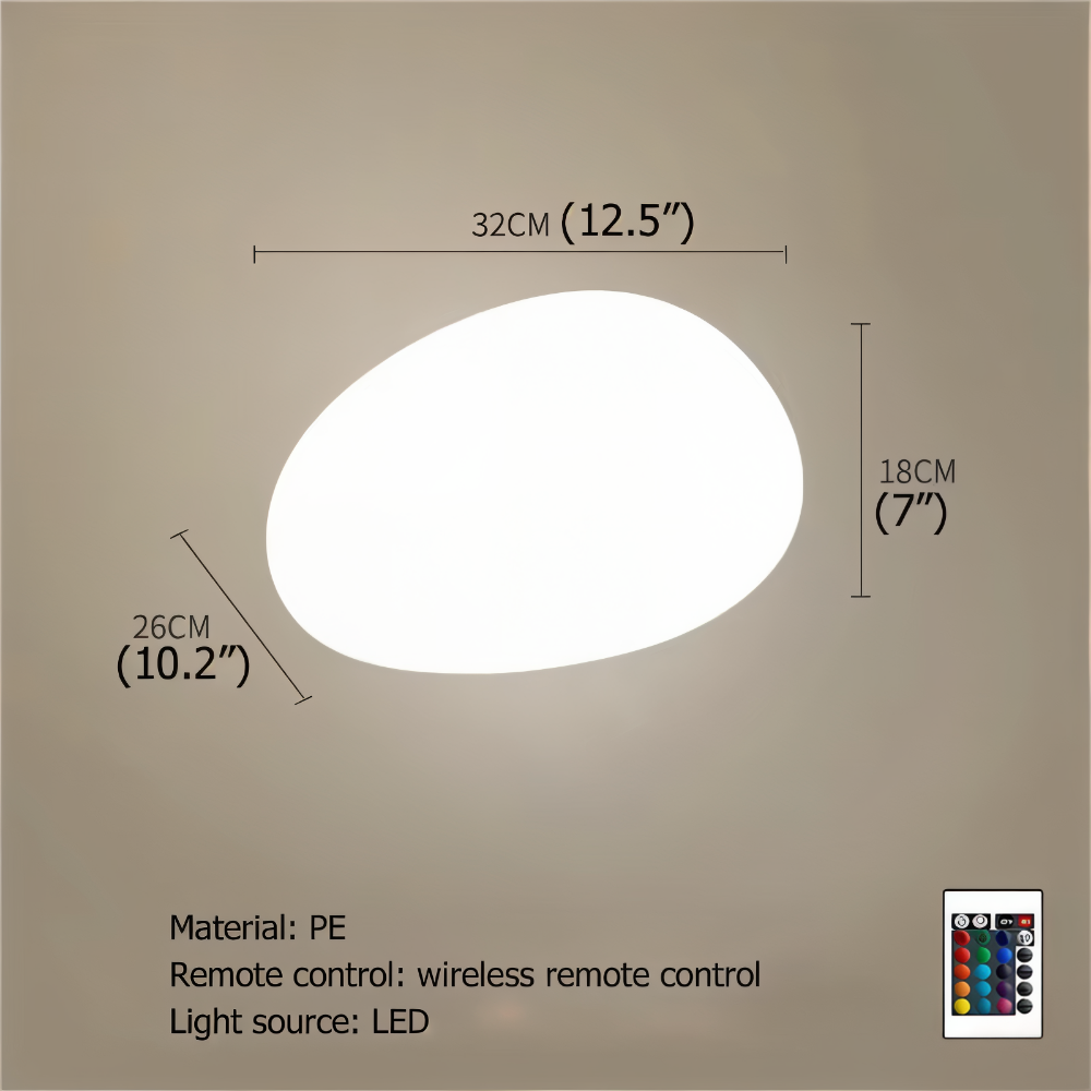 Lampe autonome solaire LED, aspect pierre, parfaite pour décorer votre jardin.