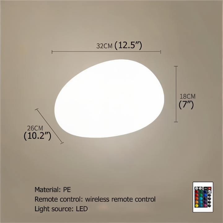 Lampe autonome solaire LED, aspect pierre, parfaite pour décorer votre jardin.
