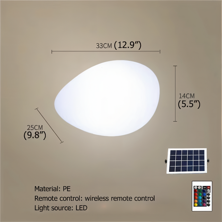 Éclairage extérieur effet pierre LED solaire, robuste et résistant aux intempéries.