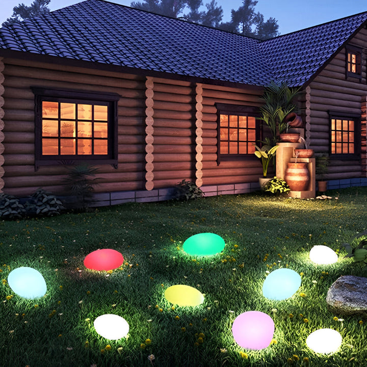 Lampe extérieure LED solaire effet roche, résistant aux intempéries, éclairage puissant.