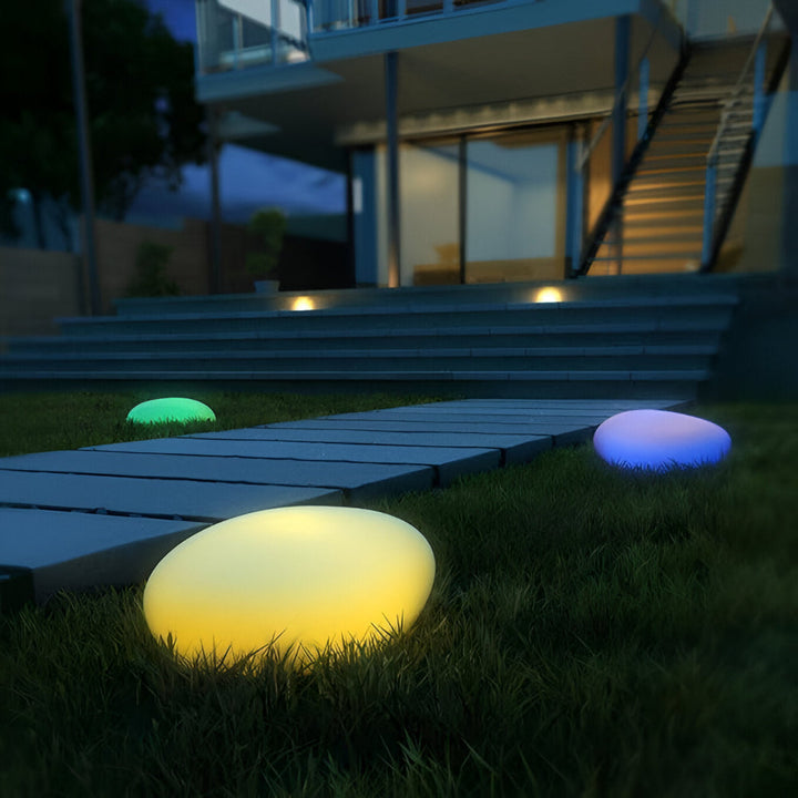 Solaire LED pierre pour jardin, éclairage décoratif et fonctionnel, rechargeable USB.