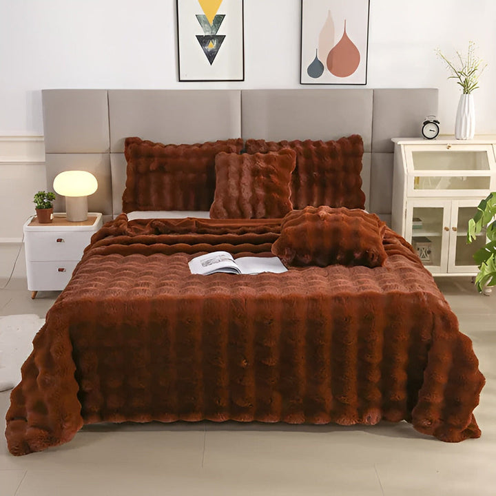 Couverture plaid écossais en polaire douce, un accessoire de décoration chaleureux et cosy pour toute la maison.