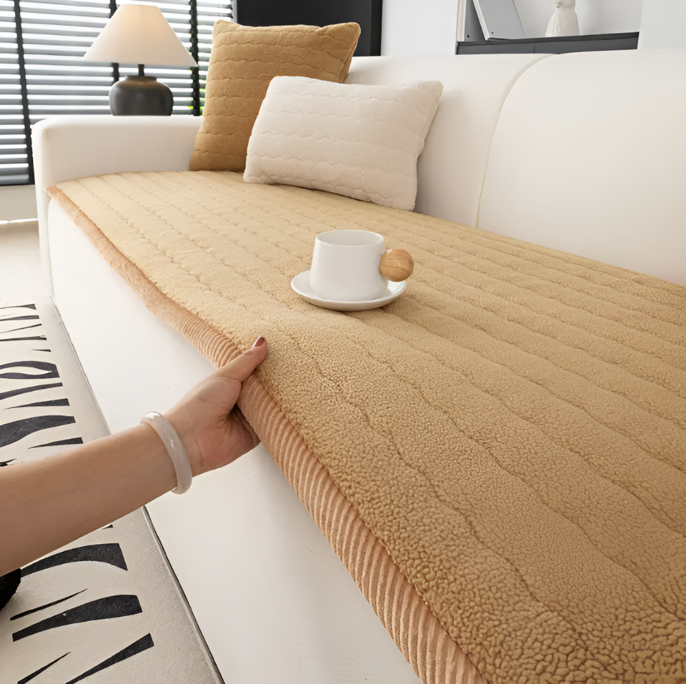 Housse de canapé polyester grise, protection efficace contre les animaux, lavable.