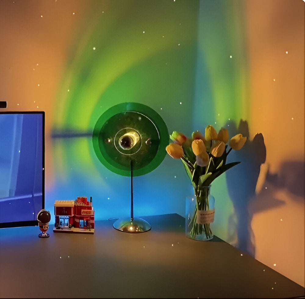 Lampe de table LED Rays avec connexion USB, style rétro pour un éclairage d'ambiance facile.