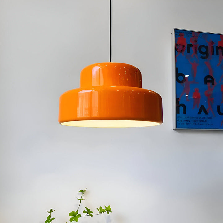 Lampe suspendue rétro orange E27, design élégant pour ambiance chaleureuse. Idéale cuisine & salle à manger.