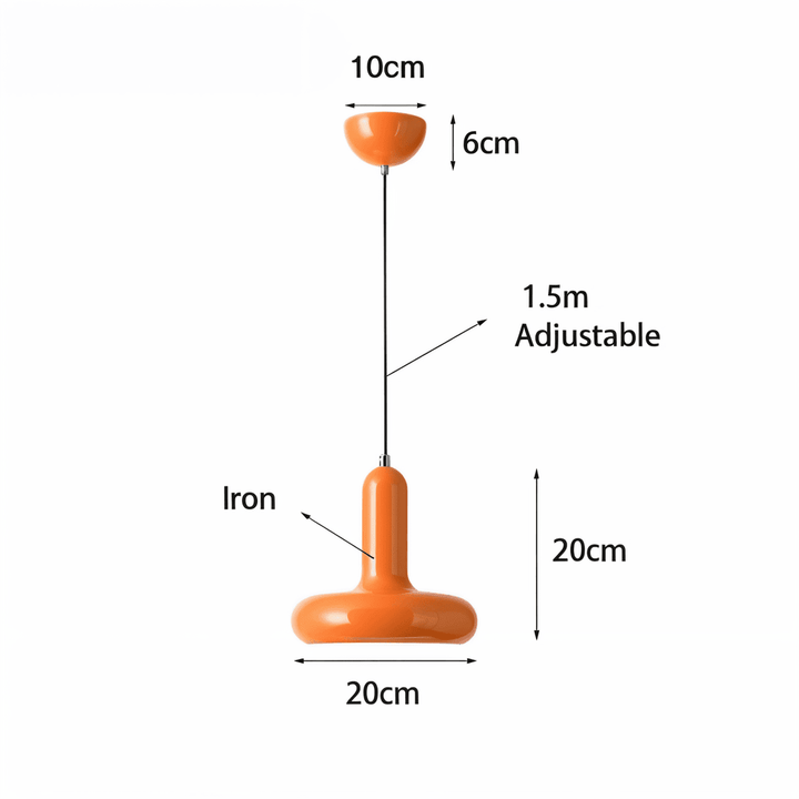 Luminaire suspendu style macaron, éclairage LED, pour cuisine moderne.