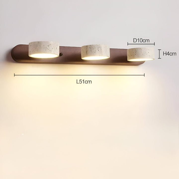 Applique LED bois-travertin ronde, parfaite pour ajouter une touche moderne à votre intérieur.
