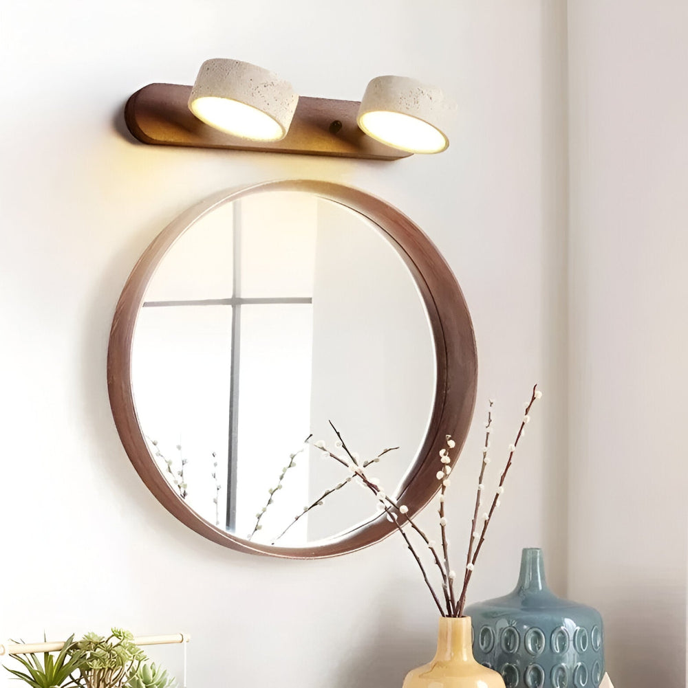 Décoration maison: Applique murale LED bois et pierre, style contemporain élégant.