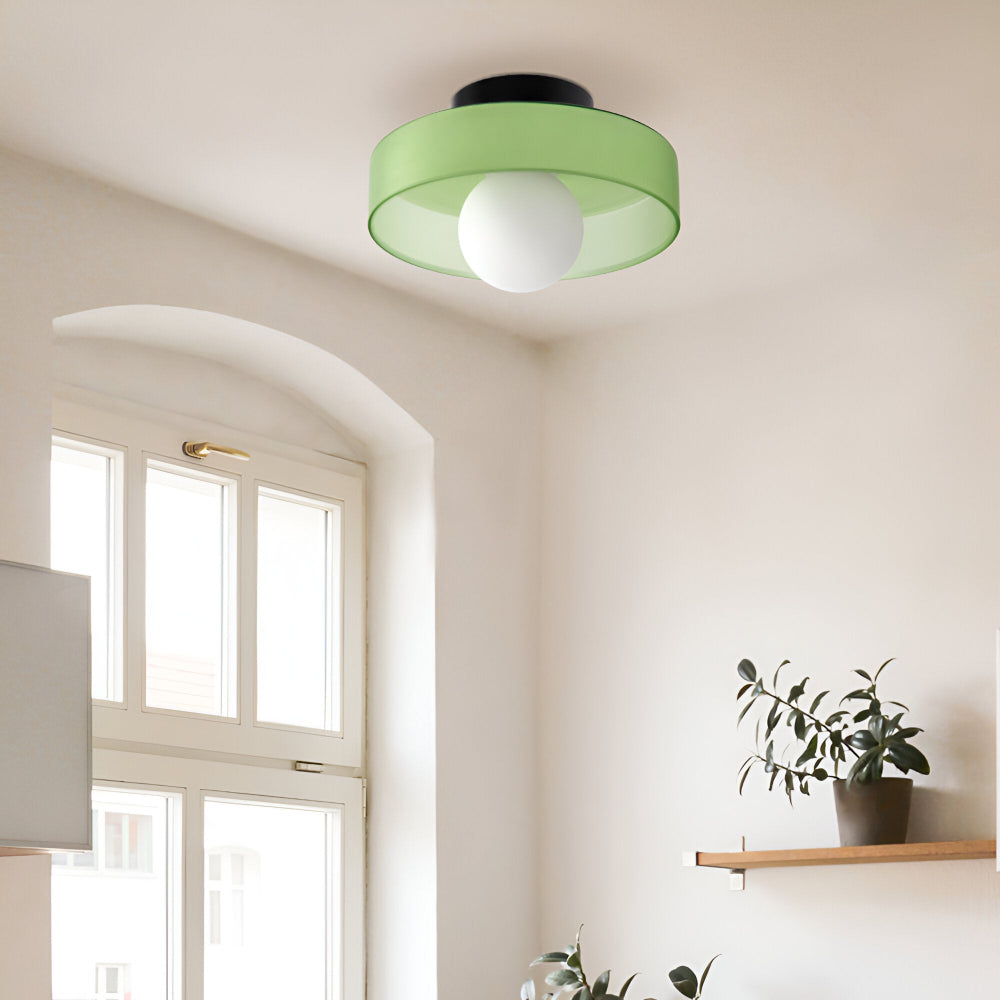 Lampe de plafond LED ronde à éclairage doux, idéale pour chambre, ambiance relaxante.