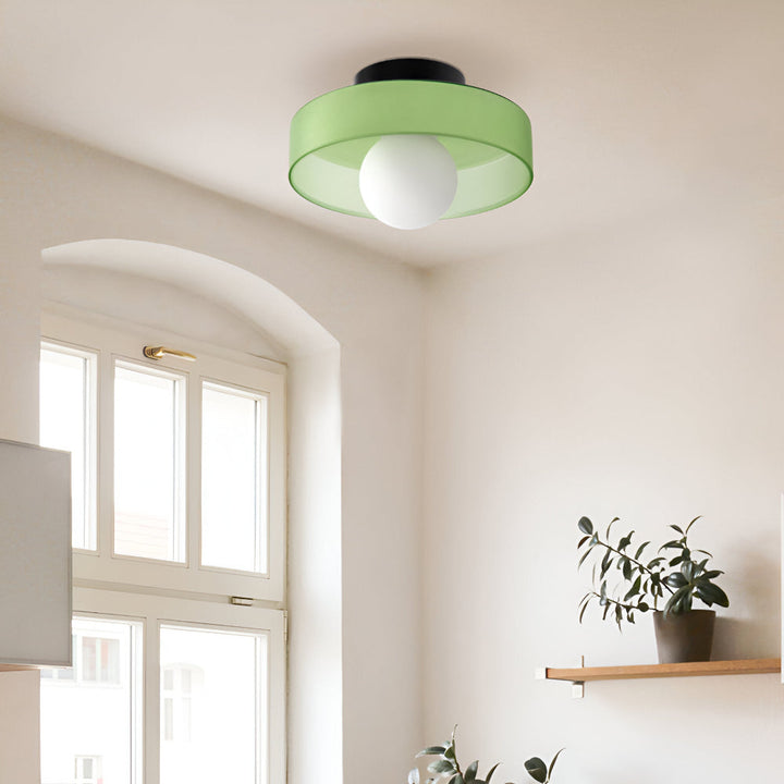 Lampe de plafond LED ronde à éclairage doux, idéale pour chambre, ambiance relaxante.