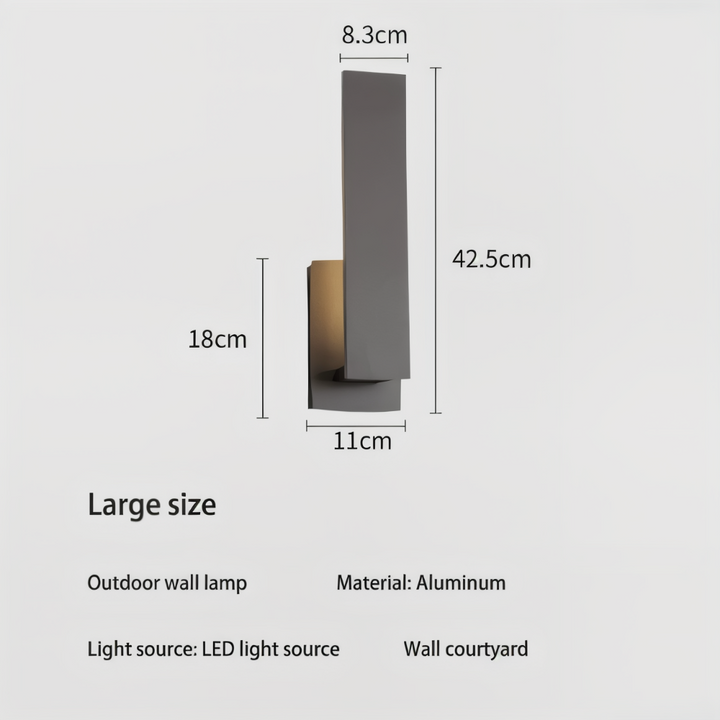 Applique murale design scandinave, éclairage extérieur minimaliste LED étanche pour façade moderne.