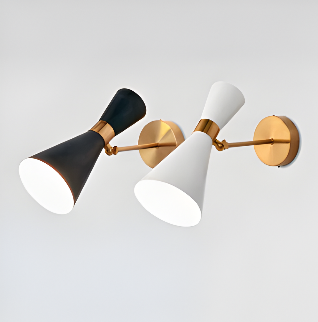 Applique murale LED minimaliste, design moderne, orientable haut/bas pour salon.