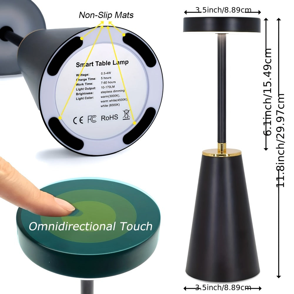 Lampe décorative sans fil, crée une ambiance chaleureuse avec son éclairage moderne et réglable.