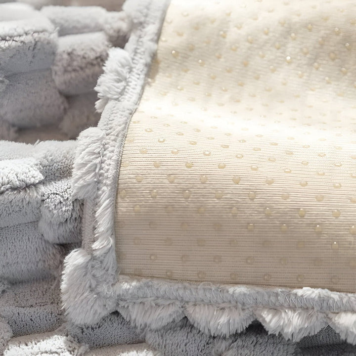 Housse de canapé moderne blanche en polyester, motif nid d'abeille, ajoute une touche d'élégance à votre salon.
