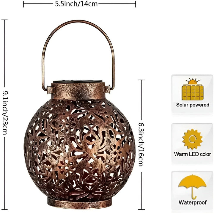 Éclairage extérieur: lampe solaire lanterne vintage suspendue, facile à installer sur terrasse, lumière douce.