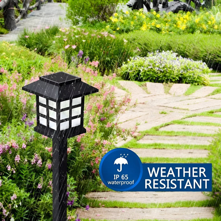 Set de lampes solaires LED pour balisage de jardin, allée, éclairage extérieur efficace et moderne.