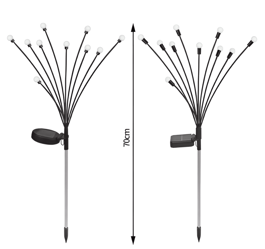 Chemin de jardin éclairé par des lampes solaires lucioles, sécurité et esthétique la nuit.