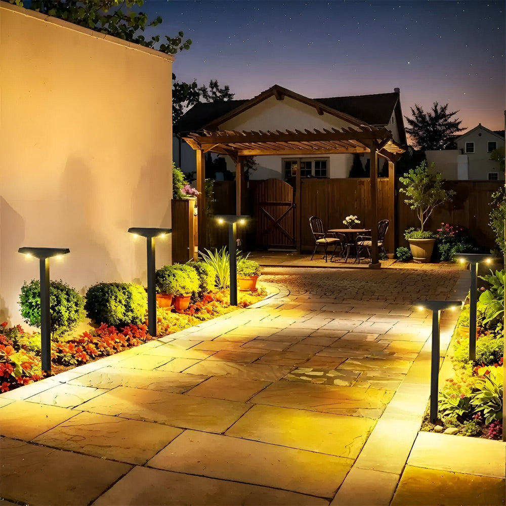 Lampes solaires LED décoratives, sans fil, écoénergétiques pour illuminer allées et jardin.