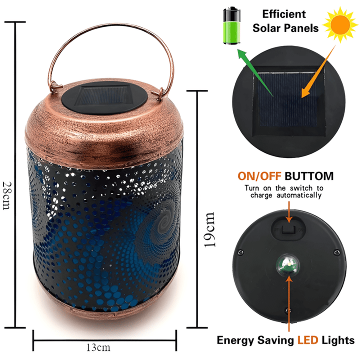 Lampe Solaire LED Jardin Spirale, luminaire extérieur décoratif et étanche, facile à installer.