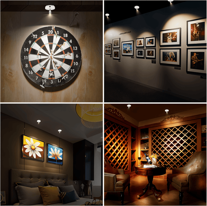 Spot LED dimmable sans fil, installation rapide, télécommande incluse pour confort optimal.