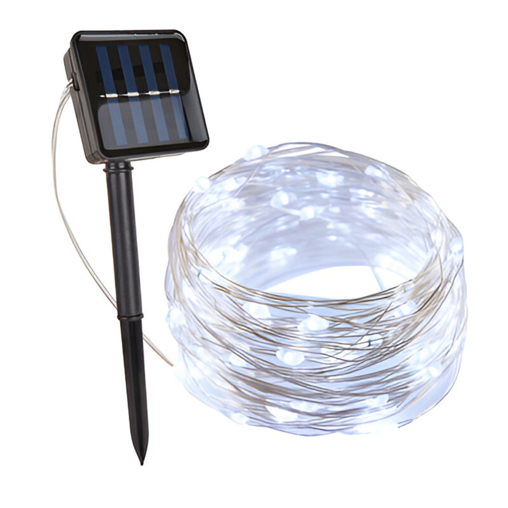 Éclairage solaire LED pour jardin, guirlande décorative étanche, installation facile.