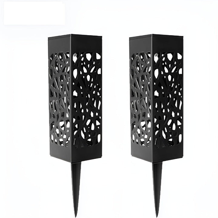 Lampe solaire de jardin en acier inoxydable, éclairage LED sans fil et résistant à l'eau.