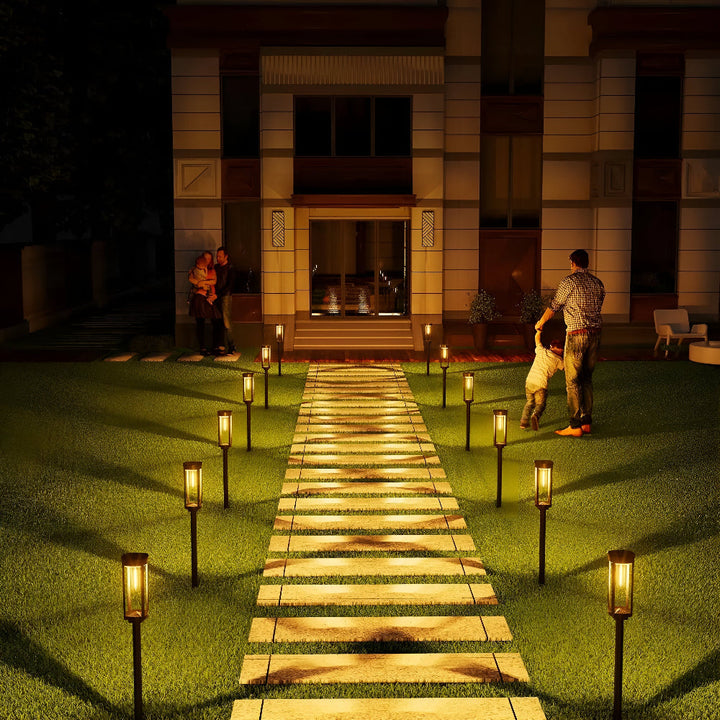 Décoration jardin: lampe solaire LED IP65 blanc chaud, éclairage autonome et fiable.
