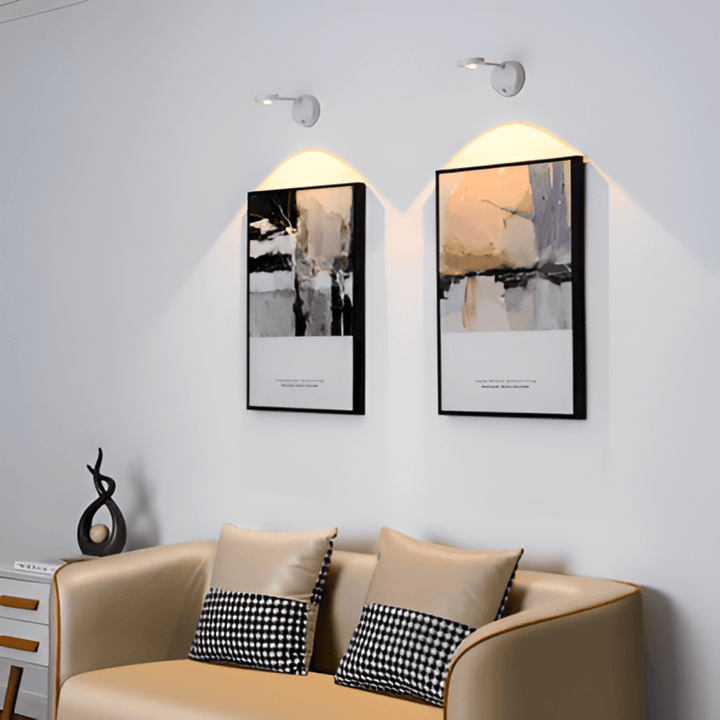 Spot mural LED rechargeable USB, design moderne, éclairage d'appoint facile installation.
