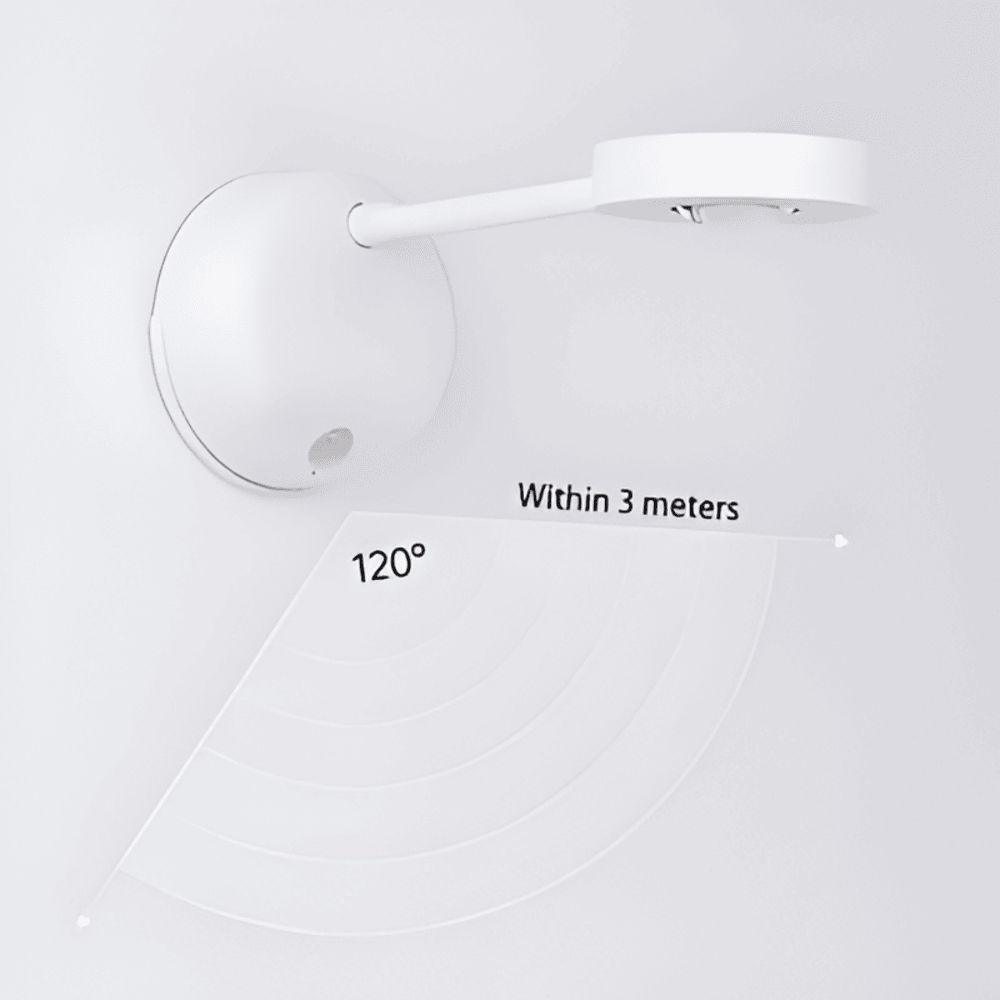 Spot mural LED rechargeable, lumière douce, détecteur, design moderne pour éclairage intelligent.
