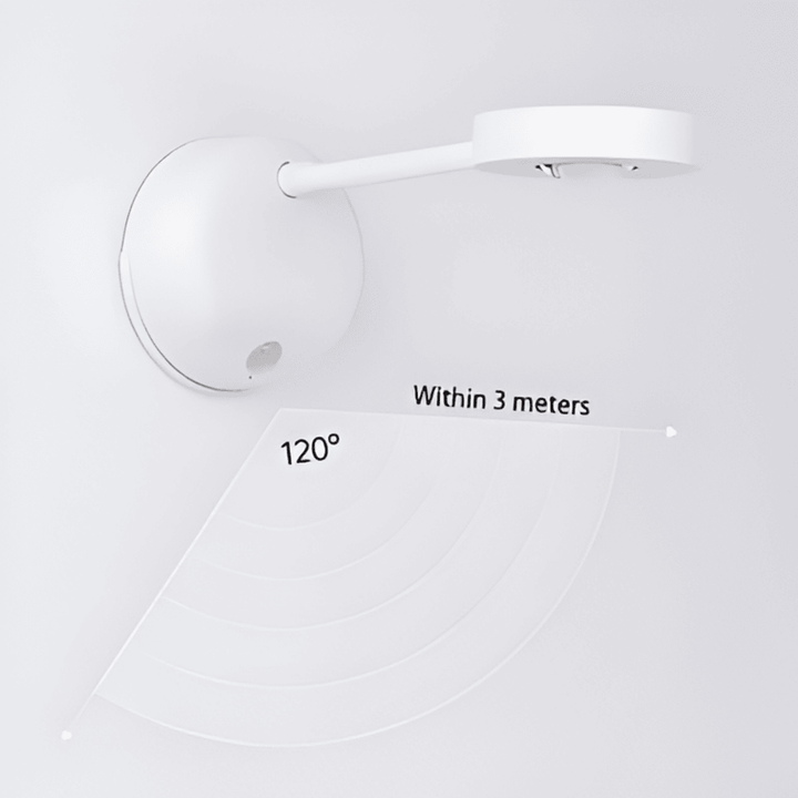 Spot mural LED rechargeable, lumière douce, détecteur, design moderne pour éclairage intelligent.