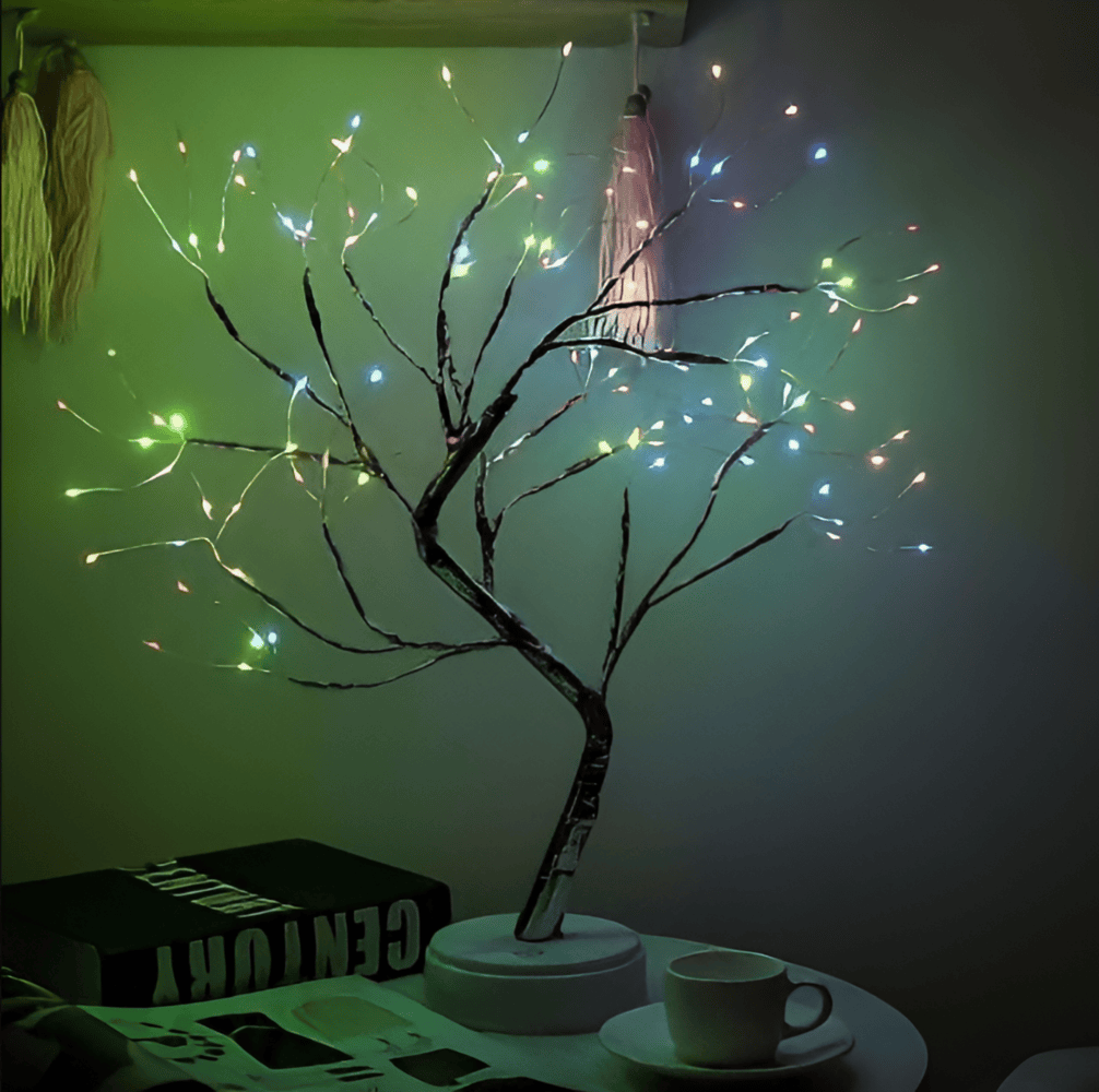 Cadeau parfait : mini-arbre lumineux LED, lampe décorative qui apporte joie et lumière à toute pièce.