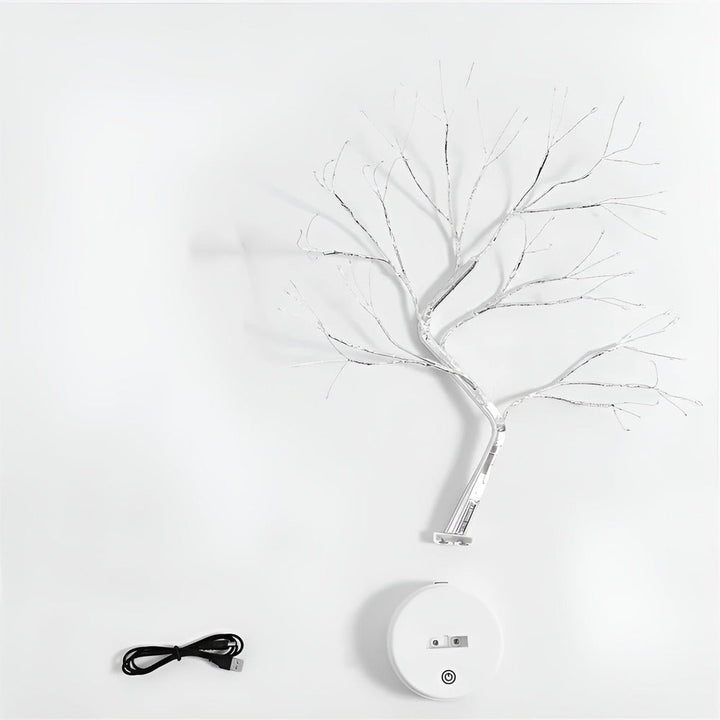 Lampe LED décorative, mini-arbre lumineux au design contemporain, parfait pour un intérieur moderne.