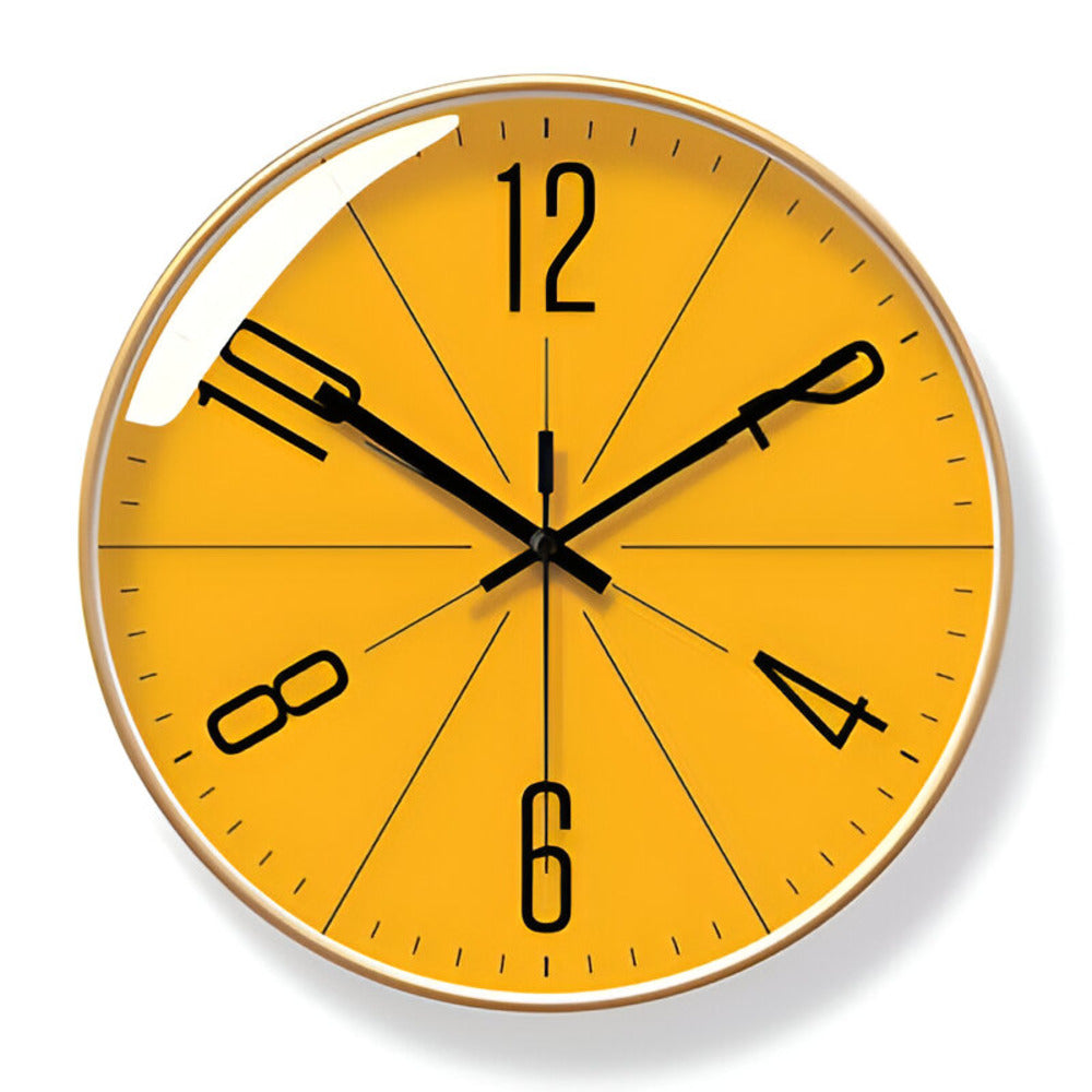 Horloge murale silencieuse style scandinave moderne, accessoire de décoration intérieure chic.