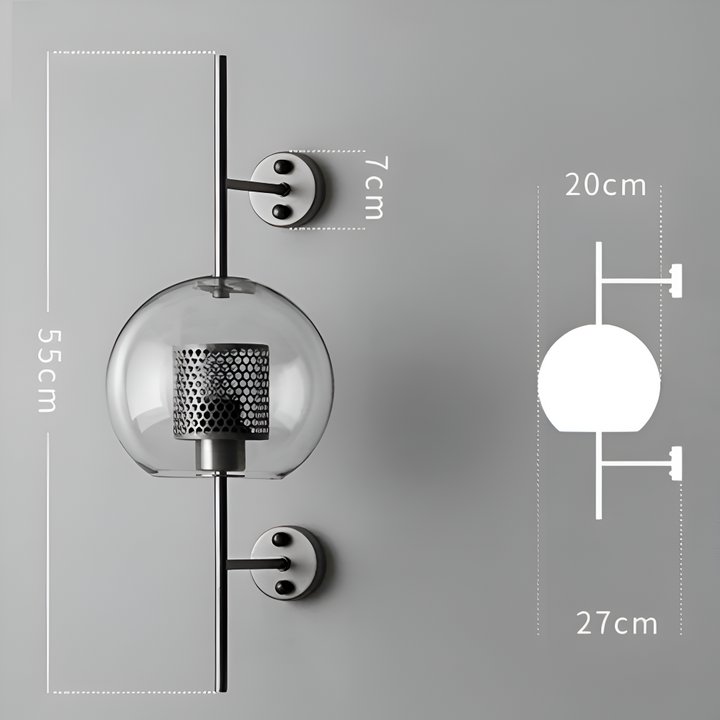 Applique murale LED Hexara en finition argent, design ruche, éclairage doux vintage.