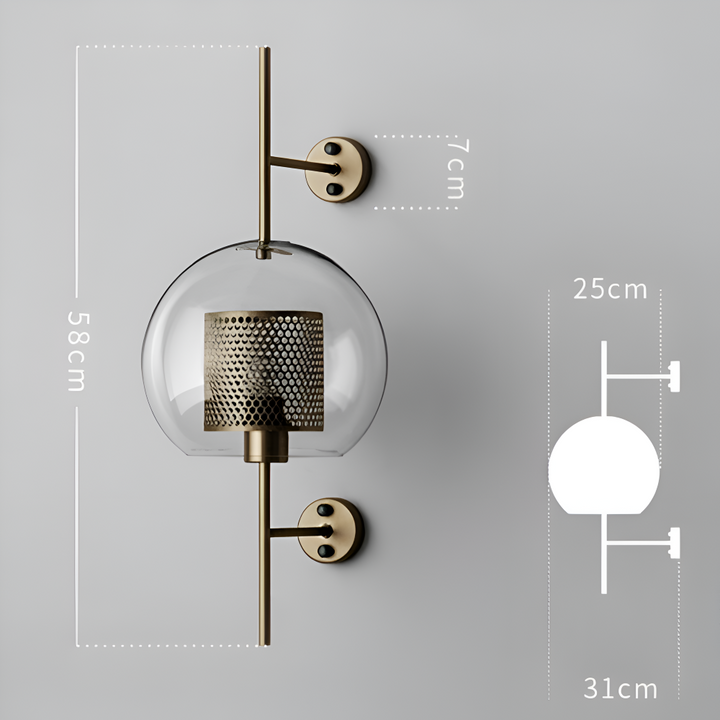 Applique murale LED Hexara laiton, style vintage et design ruche, lumière ambiante élégante.
