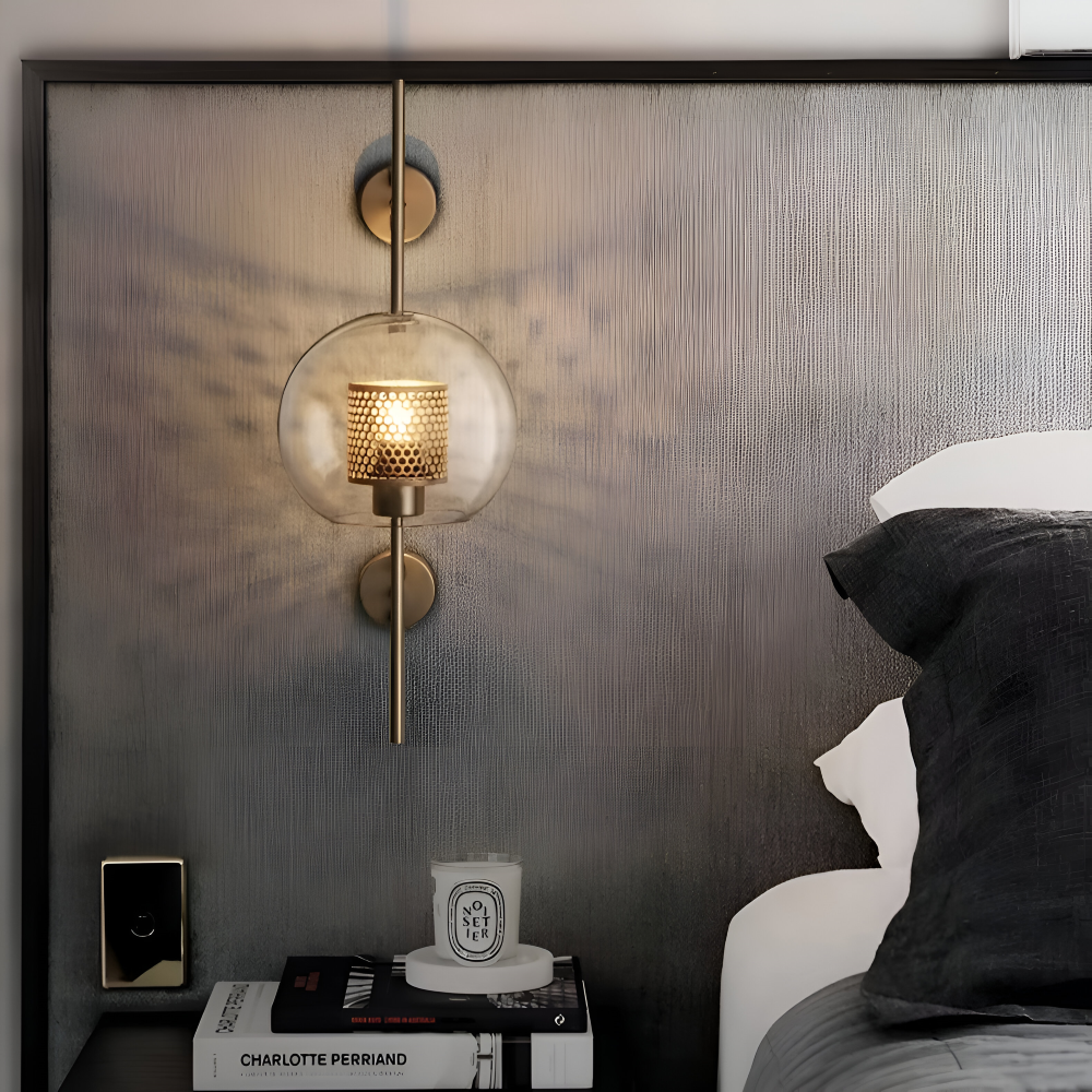 Lampe murale LED Hexara vintage style ruche, lumière douce pour chambre ou entrée.