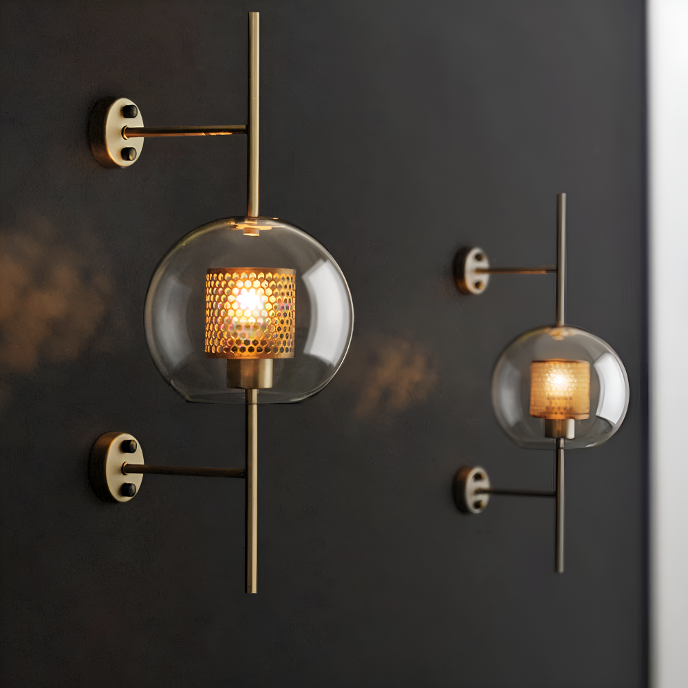Lampe murale LED vintage Hexara argent, design ruche, éclairage ambiant entrée ou couloir.