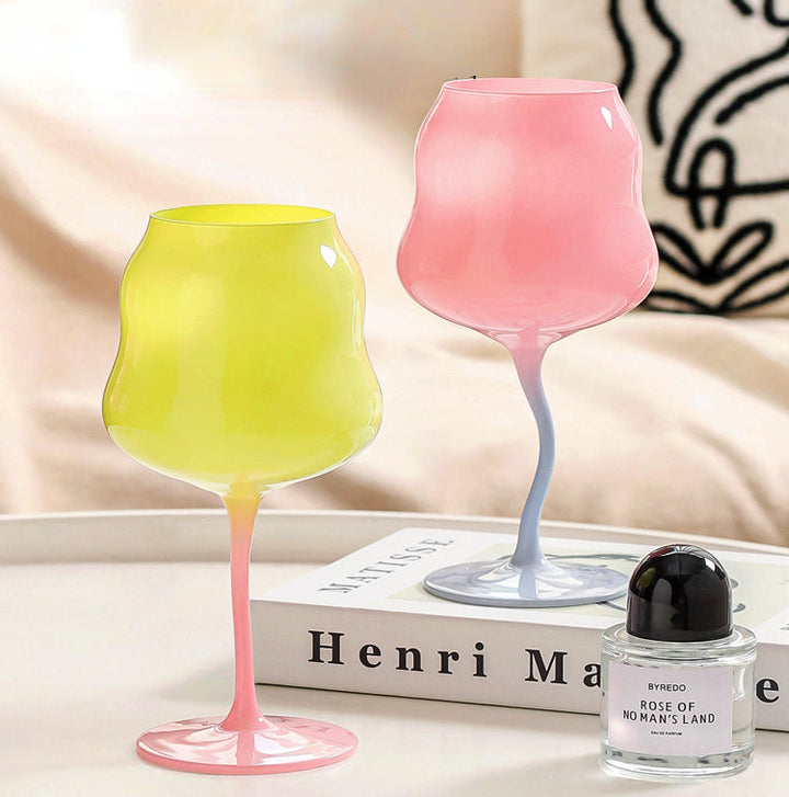 Cadeau original: verre à vin élégant avec forme irrégulière. Verrerie design de 473 ml pour cocktail.