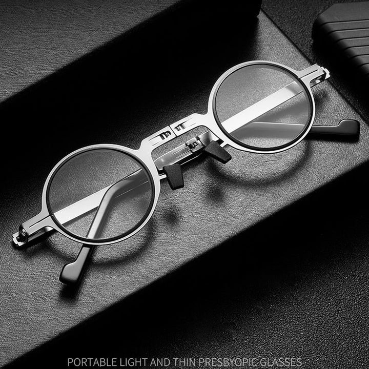 Lunettes de lecture pliables en titane, design unisexe compact et léger, parfaites pour la portabilité quotidienne.