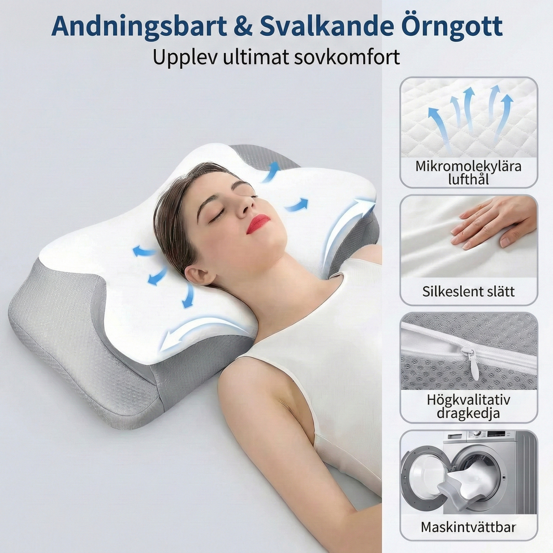 Design orthopédique du coussin pour douleurs cervicales, offre un soutien optimal et améliore la qualité du sommeil.