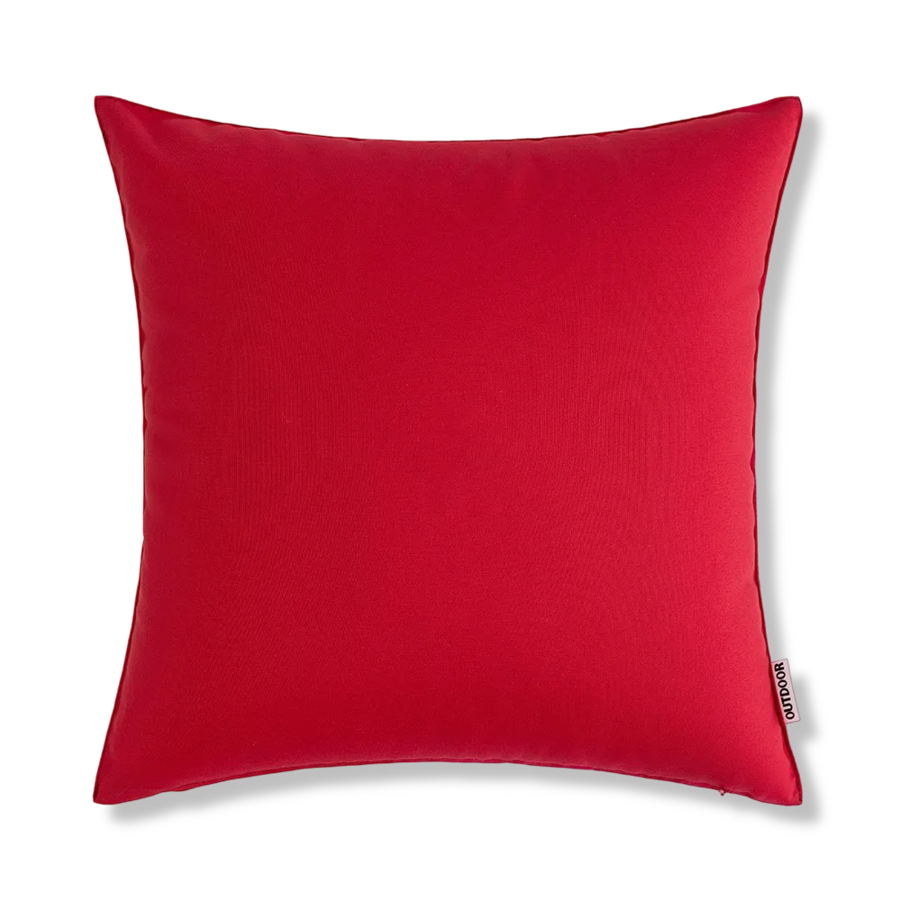 Ambiance terrasse: housse coussin 45x45 cm déperlante, aspect lin, confort et style assurés.